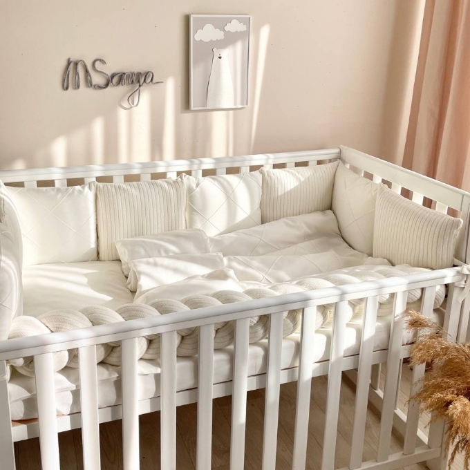 Set lenjerie patut bebe Velvet milky (8)